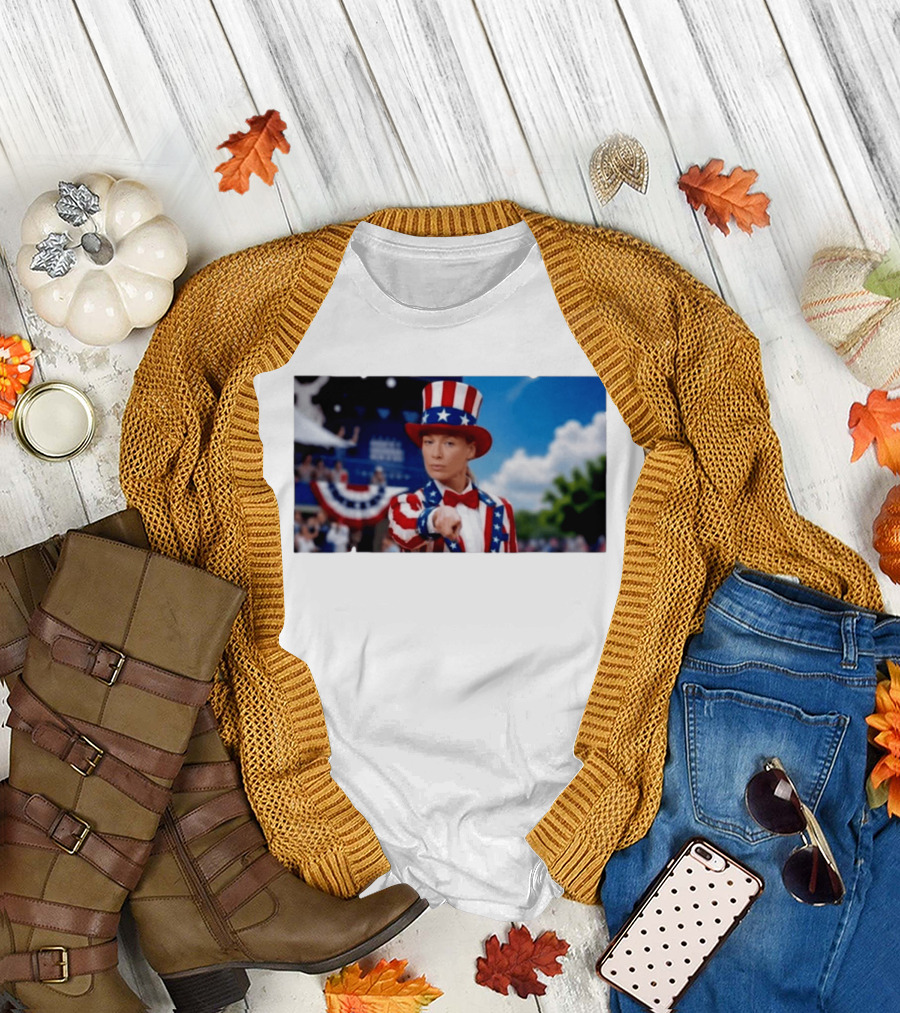 Sophia Cunningham Uncle Sam Patriotic Costume Red White Blue Stars And Stripes T-Shirt