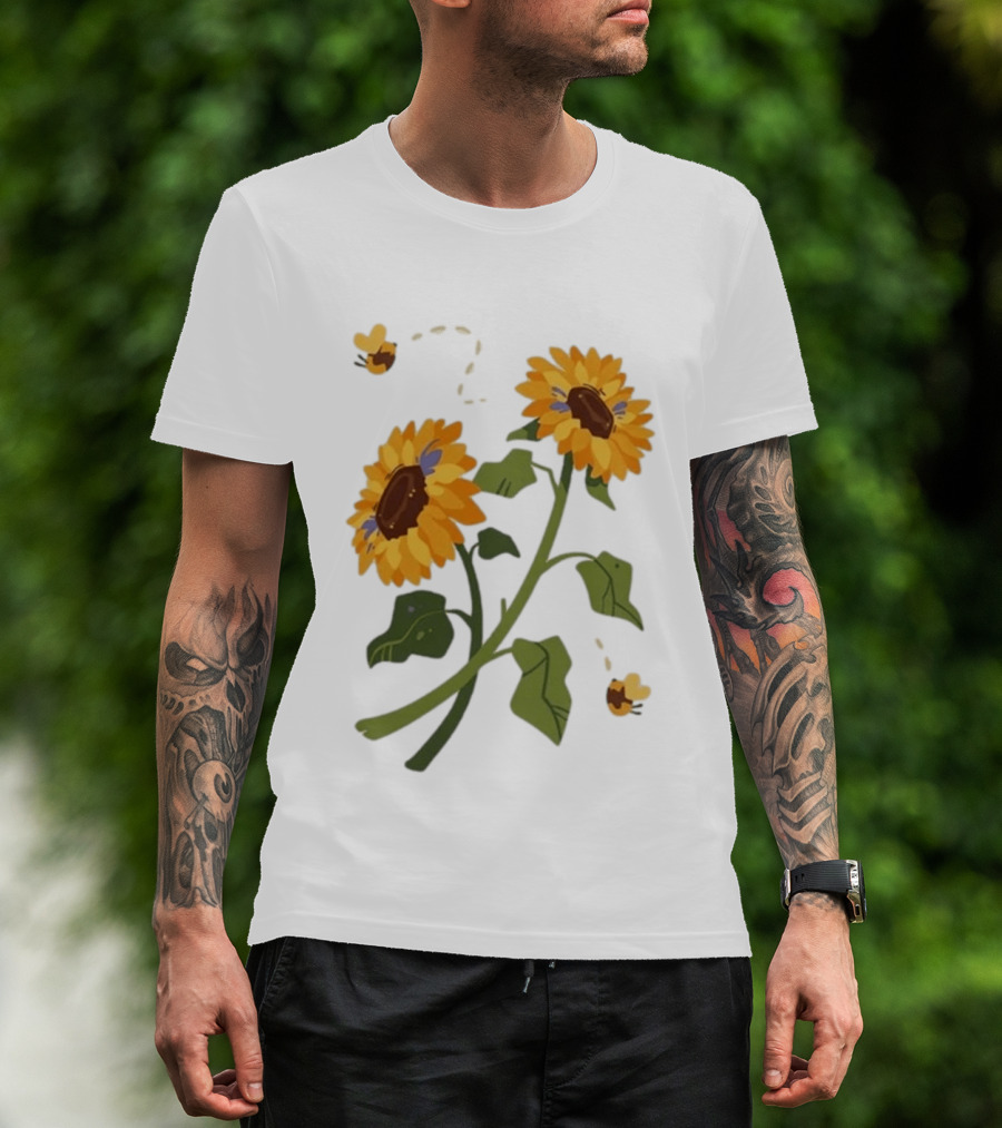 Sunflower Good Times With Sunflowers Bees And Scar Suowers T-Shirt