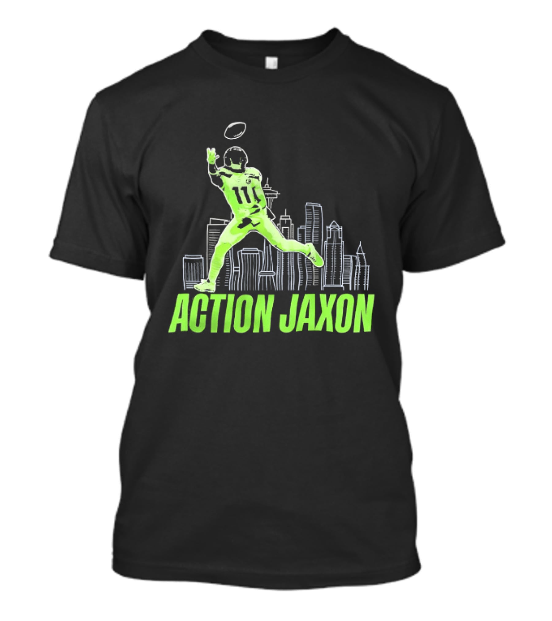 Action Jaxon Seattle Skyline Football Catcher T-Shirt