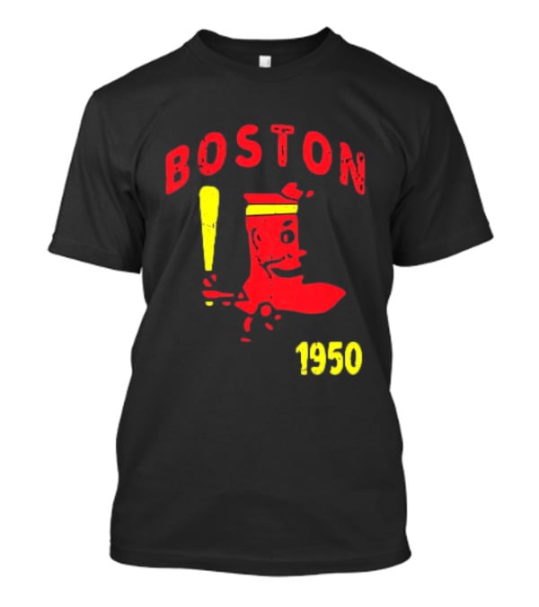 Boston 1950 Baseball Player Boot And Bat T-Shirt
