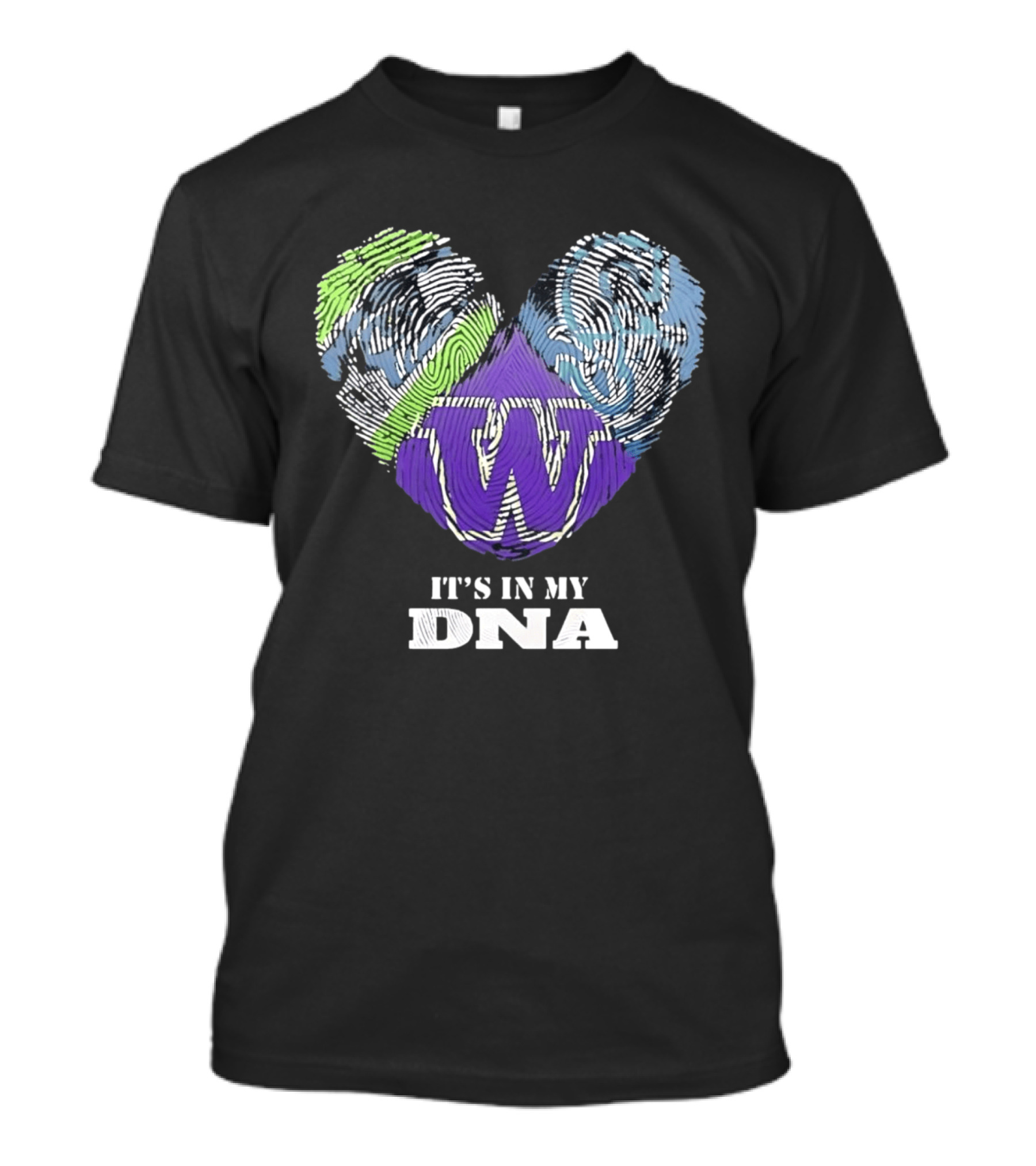 Washington Huskies It's In My DNA Fingerprint Heart T-Shirt