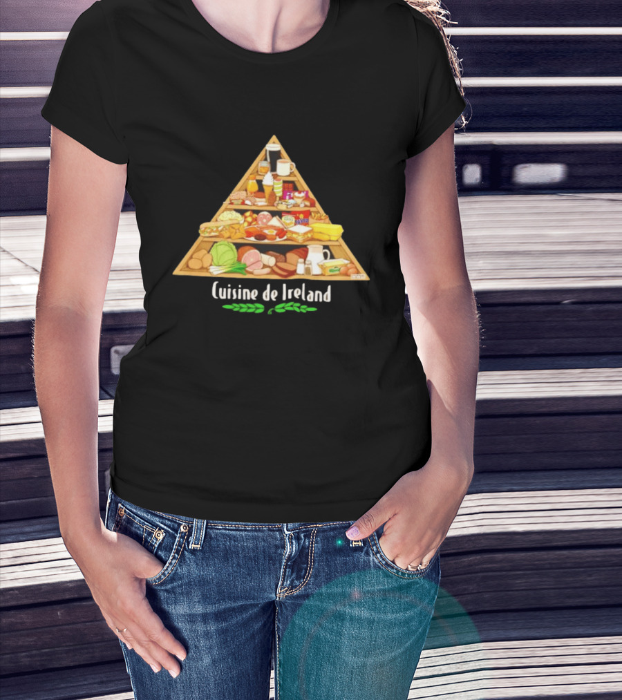 Cuisine De Ireland Humorous Cartoon Food Pyramid T-Shirt