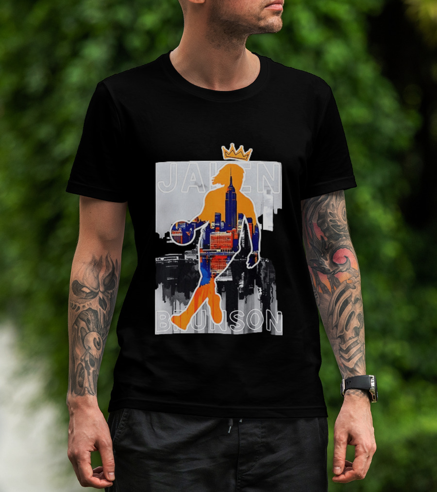 King Of New York Jalen Brunson New York Knicks NBA 2026 Skyline T-Shirt