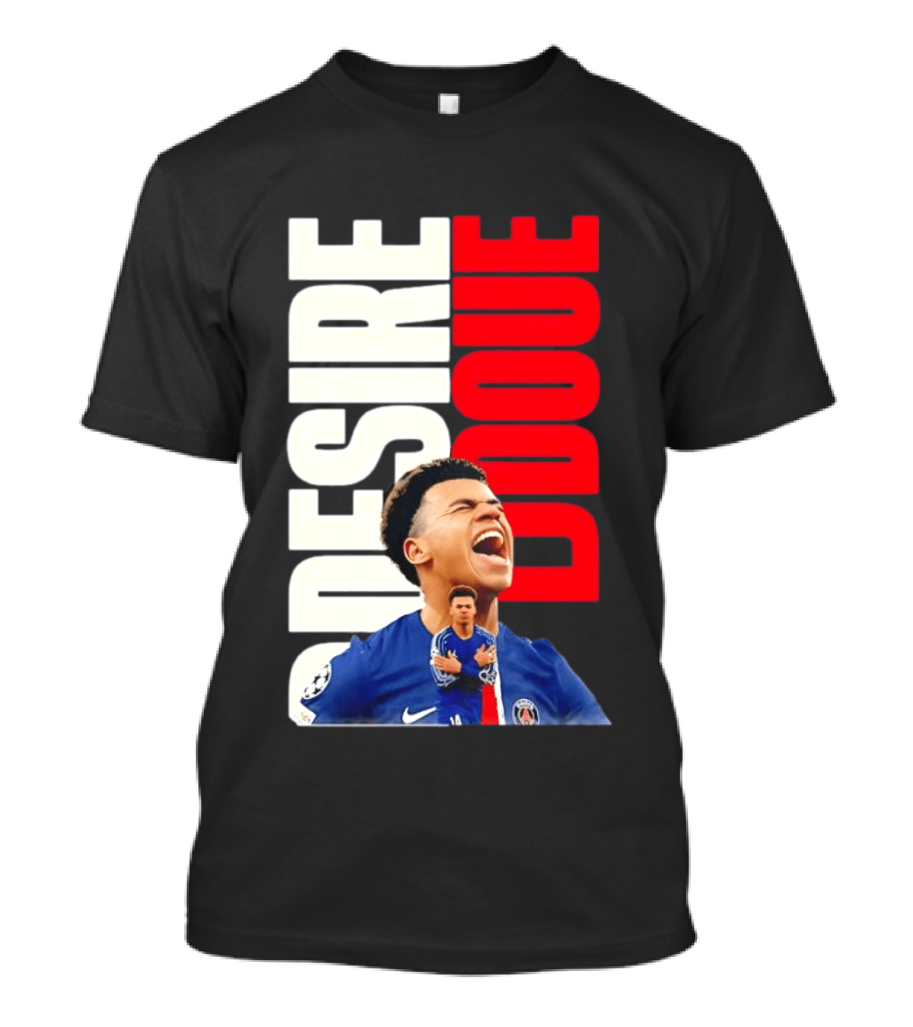 Désiré Doué Celebrating PSG Paris Saint Germain Player T-Shirt