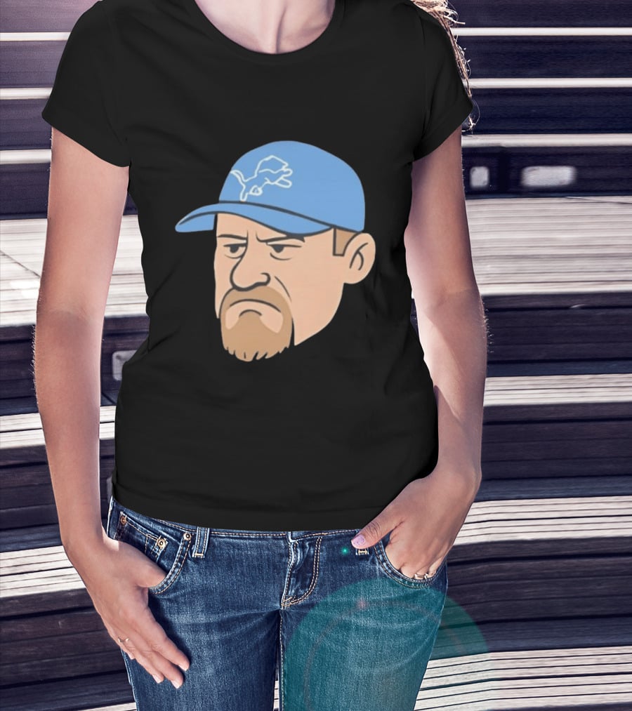 Detroit Lions Grumpy Man With Hat Football Team Fan T-Shirt