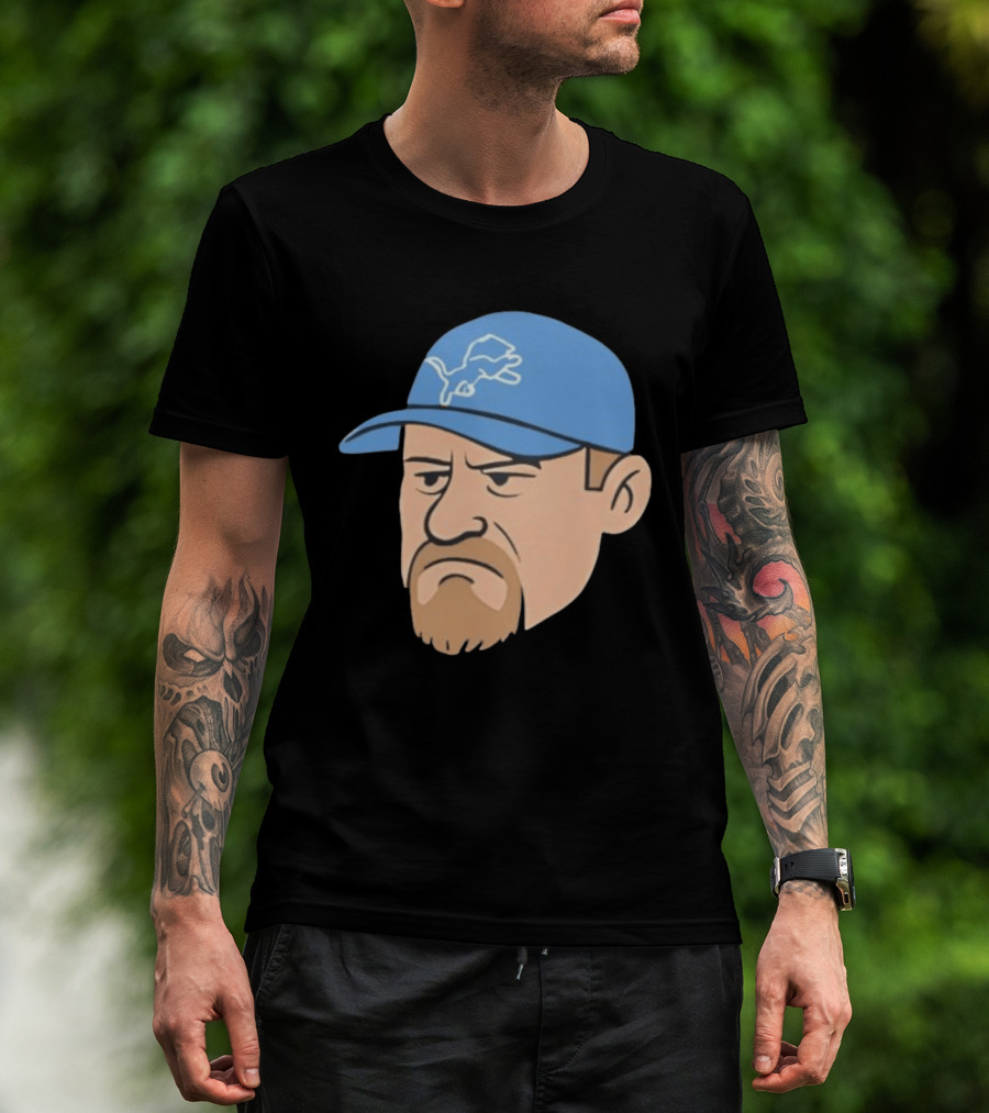 Detroit Lions Grumpy Man With Hat Football Team Fan T-Shirt