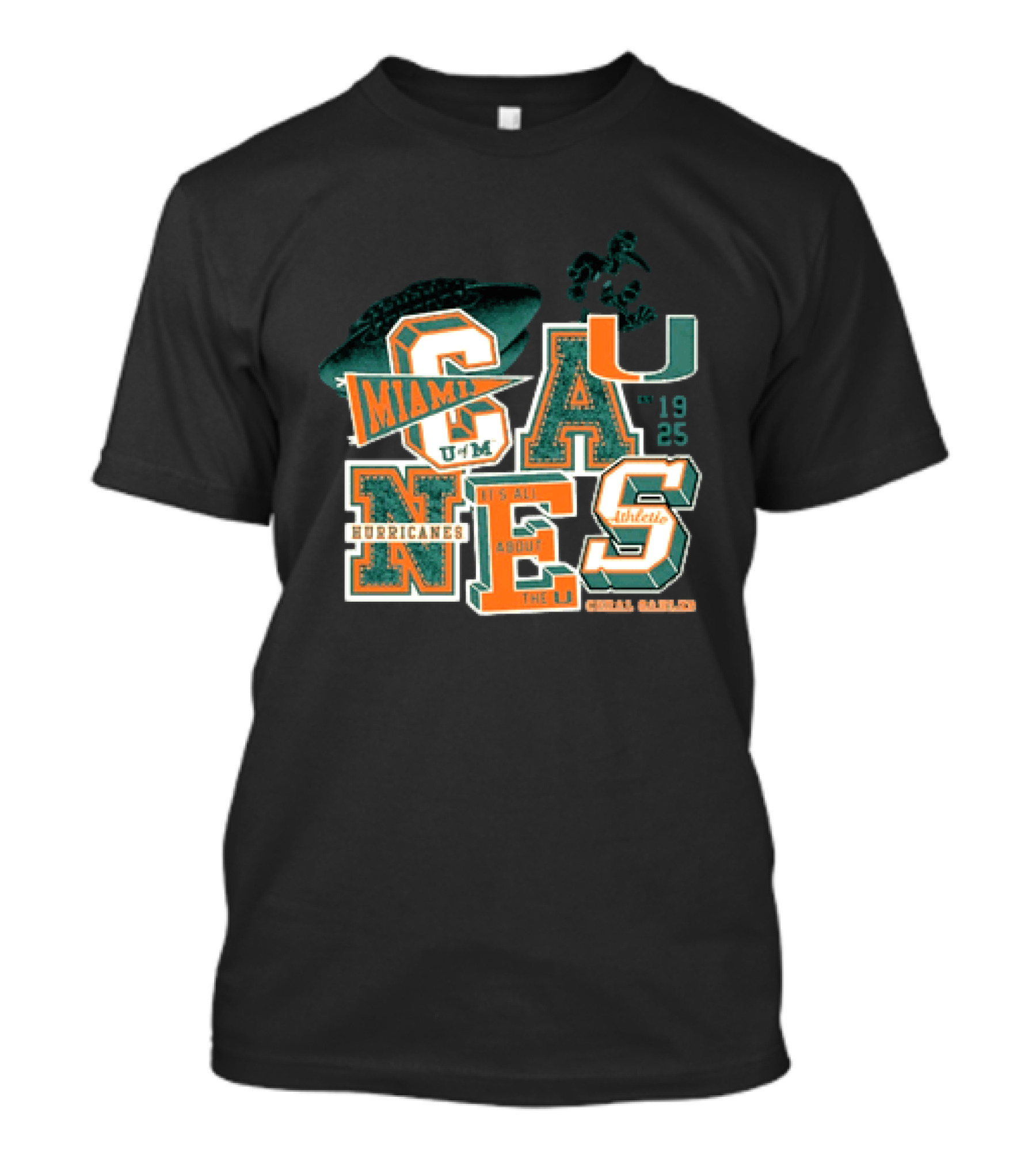 Miami Hurricanes U Coral Gables Athletic Football Team It's All About The U T-Shirt