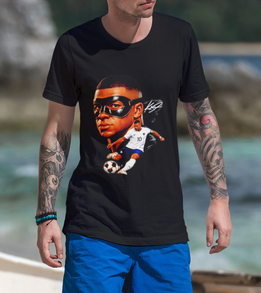 France Kylian Mbappe 10 Soccer Star Masked Player T-Shirt