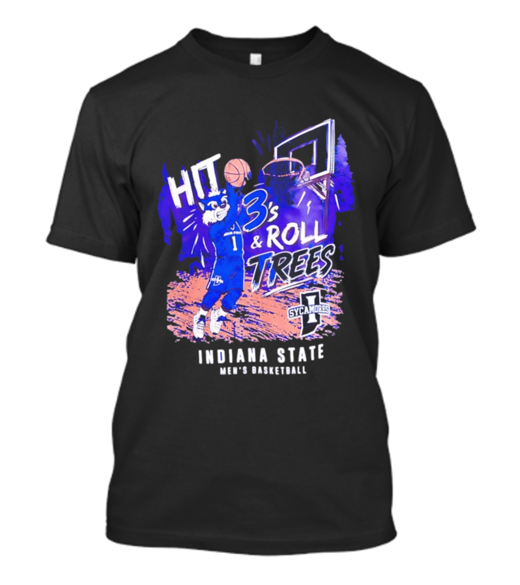 Indiana State Hit 3s And Roll Trees Sycamores Basketball T-Shirt