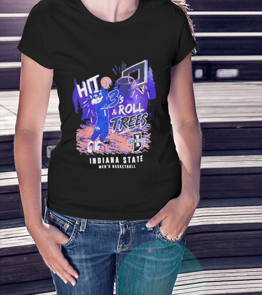 Indiana State Hit 3s And Roll Trees Sycamores Basketball T-Shirt