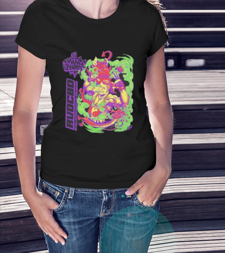 Rob Van Dam 2 Many Blunts RVD CBD Hall Of Fame Wrestler Psychedelic Smoke Dragons T-Shirt