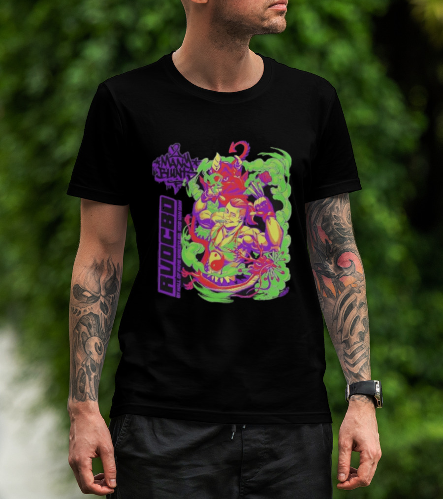 Rob Van Dam 2 Many Blunts RVD CBD Hall Of Fame Wrestler Psychedelic Smoke Dragons T-Shirt
