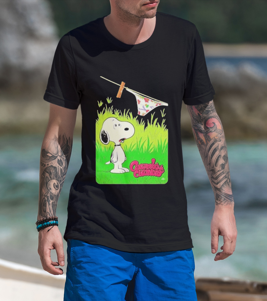 Snoopy Caramelos De Cianuro En Español Classic Cartoon And Rock Band Fusion T-Shirt