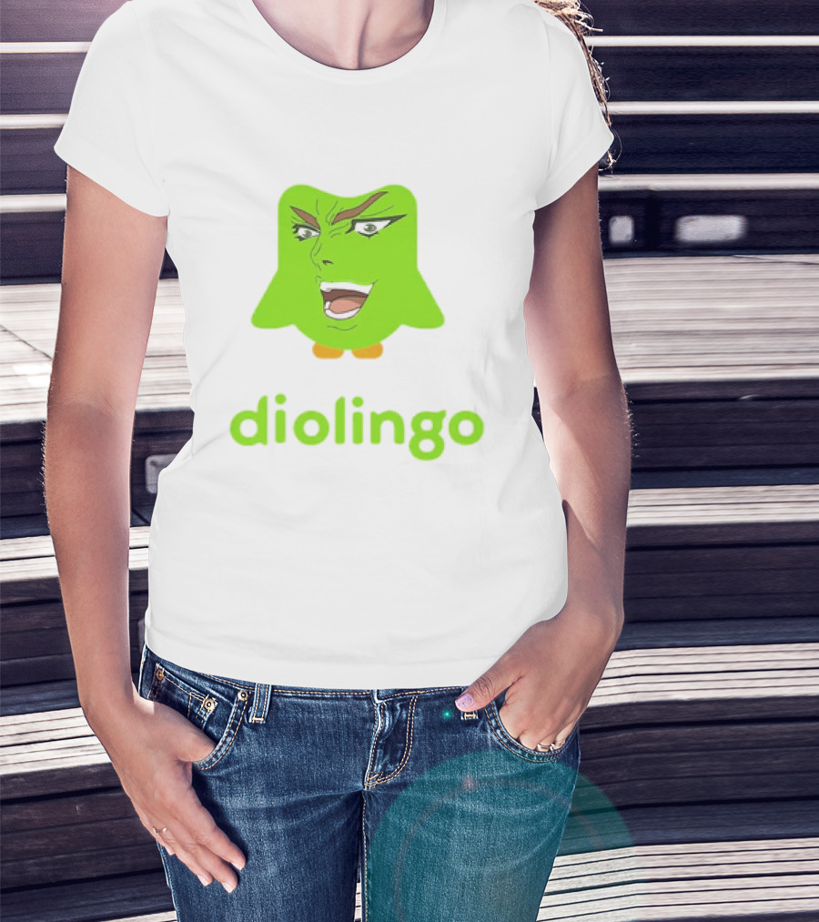 Diolingo Duolingo Owl Dio Brando Meme JoJo's Bizarre Adventure T-Shirt