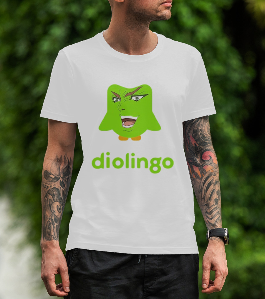 Diolingo Duolingo Owl Dio Brando Meme JoJo's Bizarre Adventure T-Shirt