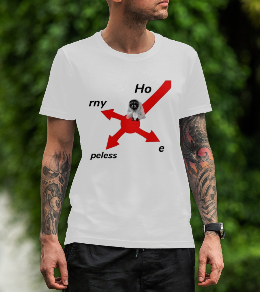 Raccoon Meme Ho Rny Peless Compass T-Shirt