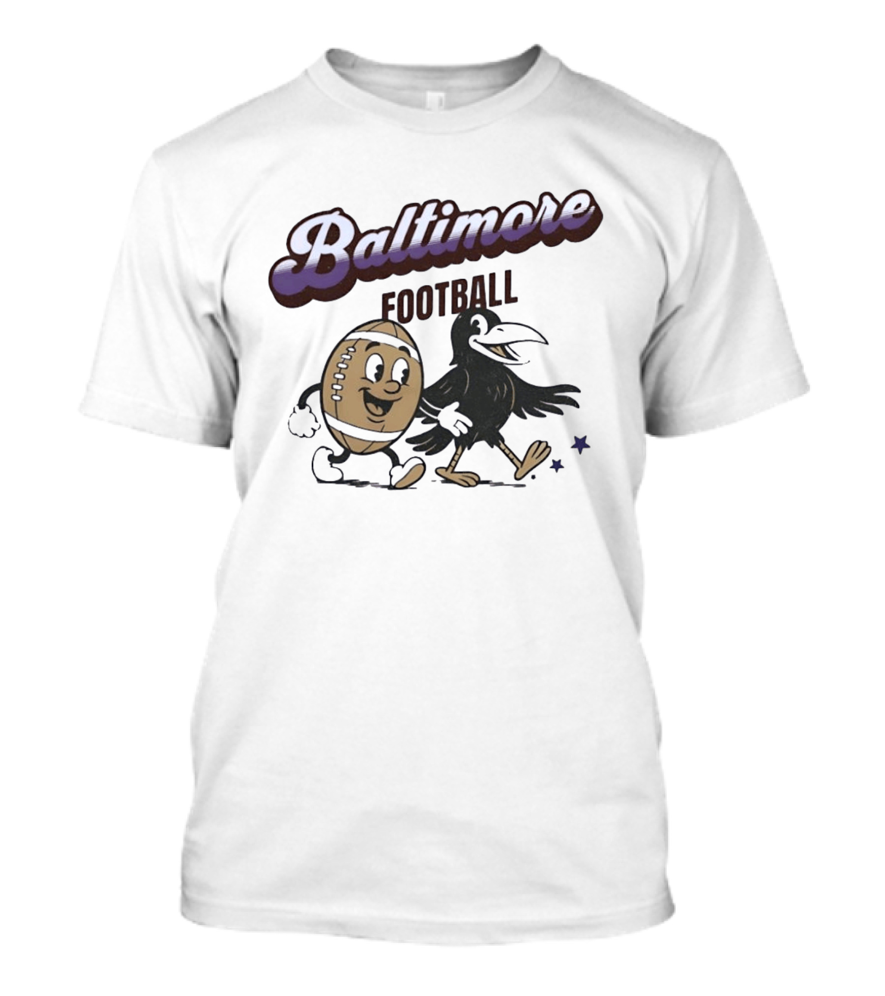 Baltimore Football Raven Walking Team Vintage Cartoon T-Shirt
