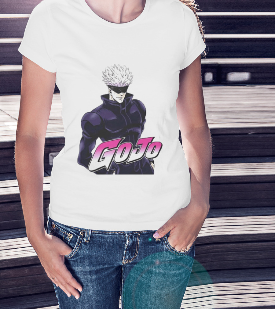 Satoru Gojo Jujutsu Kaisen Anime Crossover Jojo T-Shirt