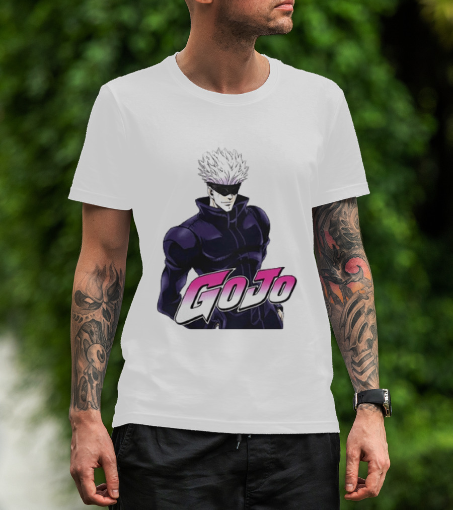 Satoru Gojo Jujutsu Kaisen Anime Crossover Jojo T-Shirt