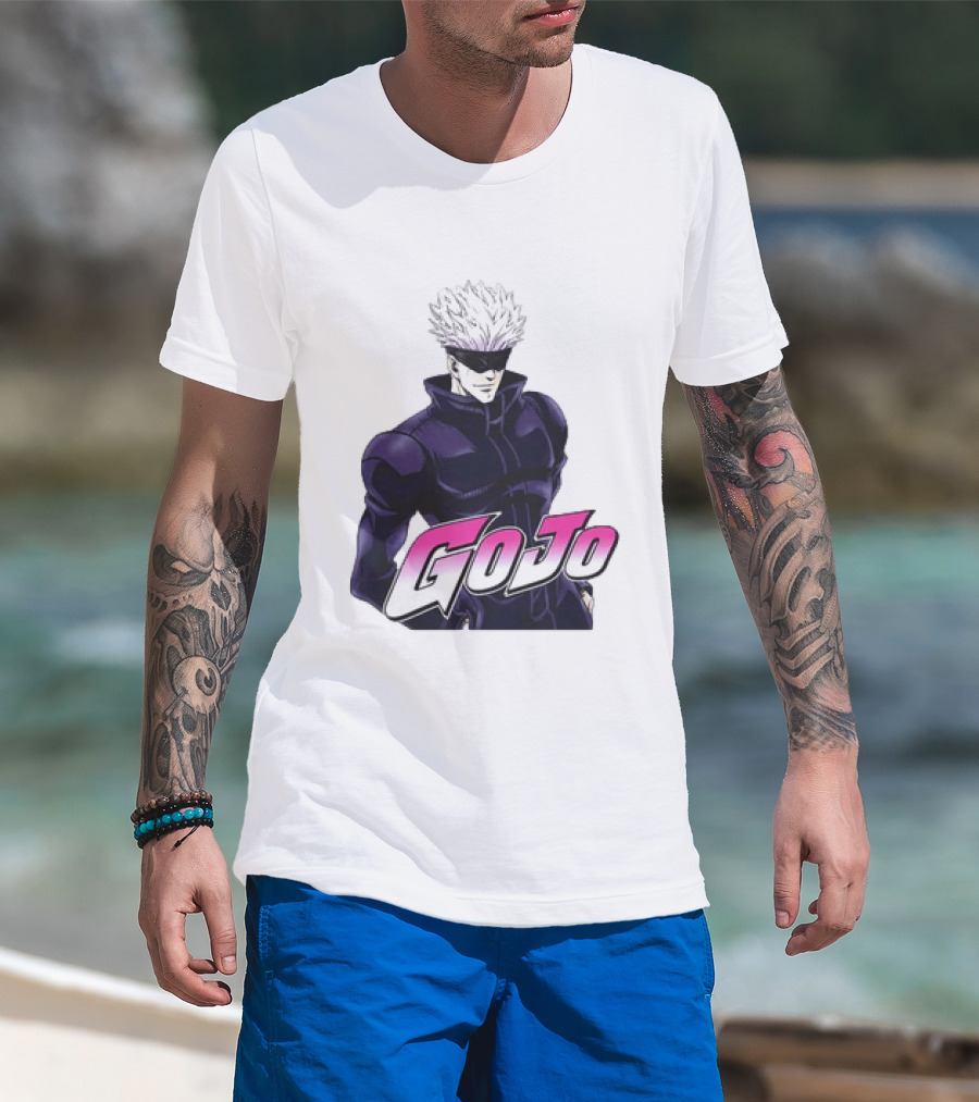 Satoru Gojo Jujutsu Kaisen Anime Crossover Jojo T-Shirt