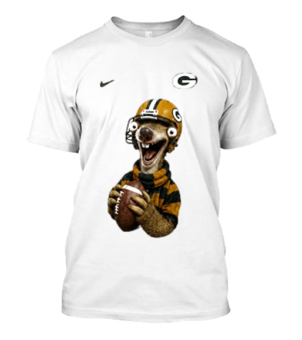 Sid The Sloth Green Bay Packers Football Helmet Fan Gear T-Shirt
