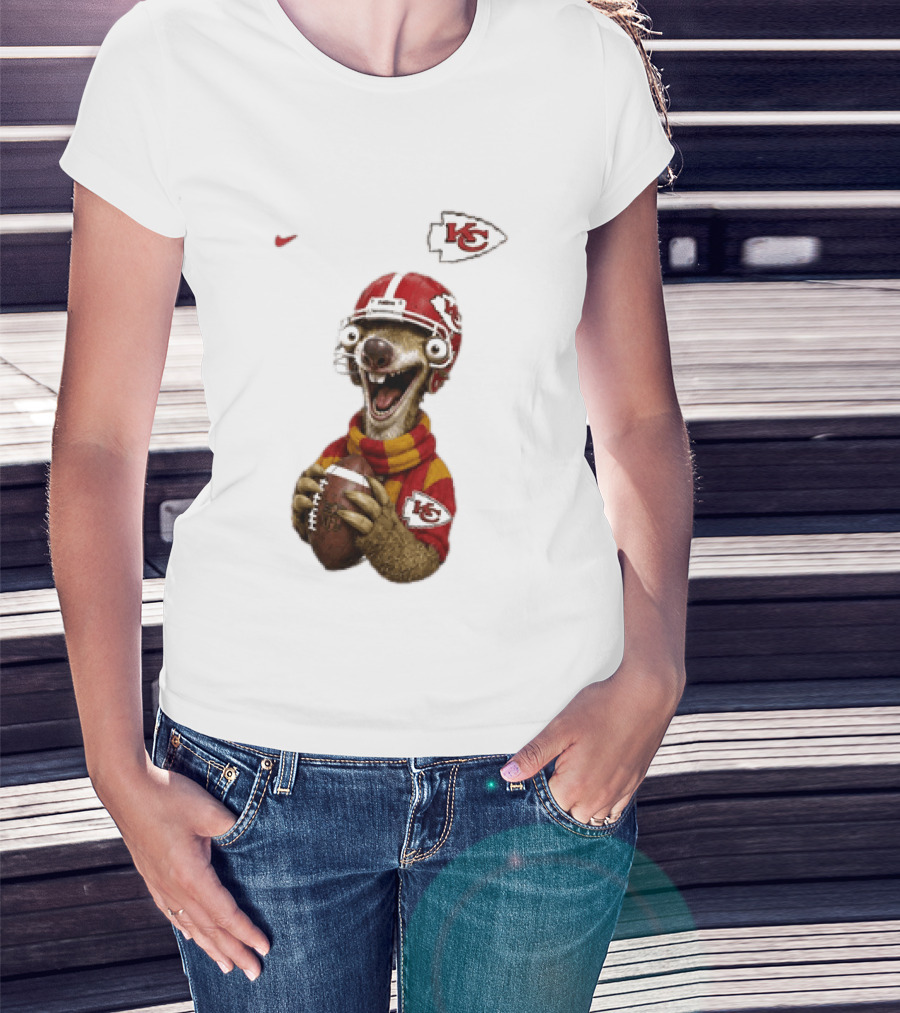 Sid The Sloth Kansas City Chiefs Helmet Football Fanatic T-Shirt