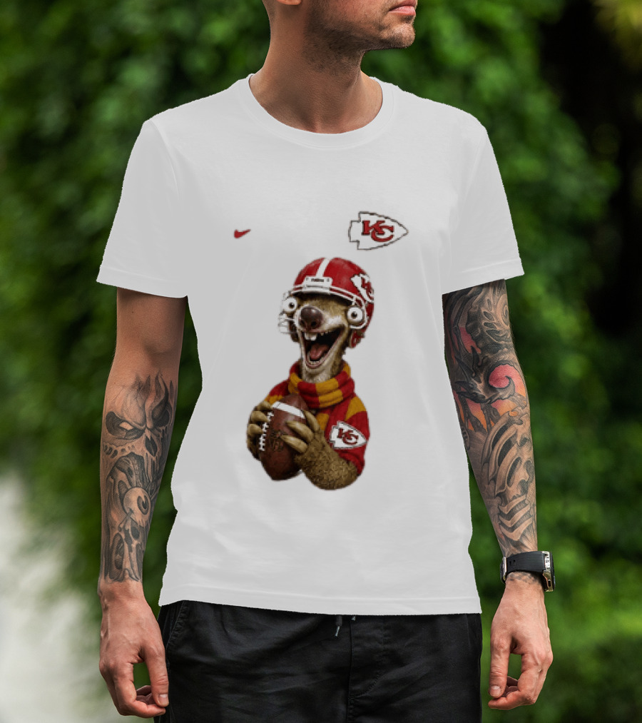 Sid The Sloth Kansas City Chiefs Helmet Football Fanatic T-Shirt