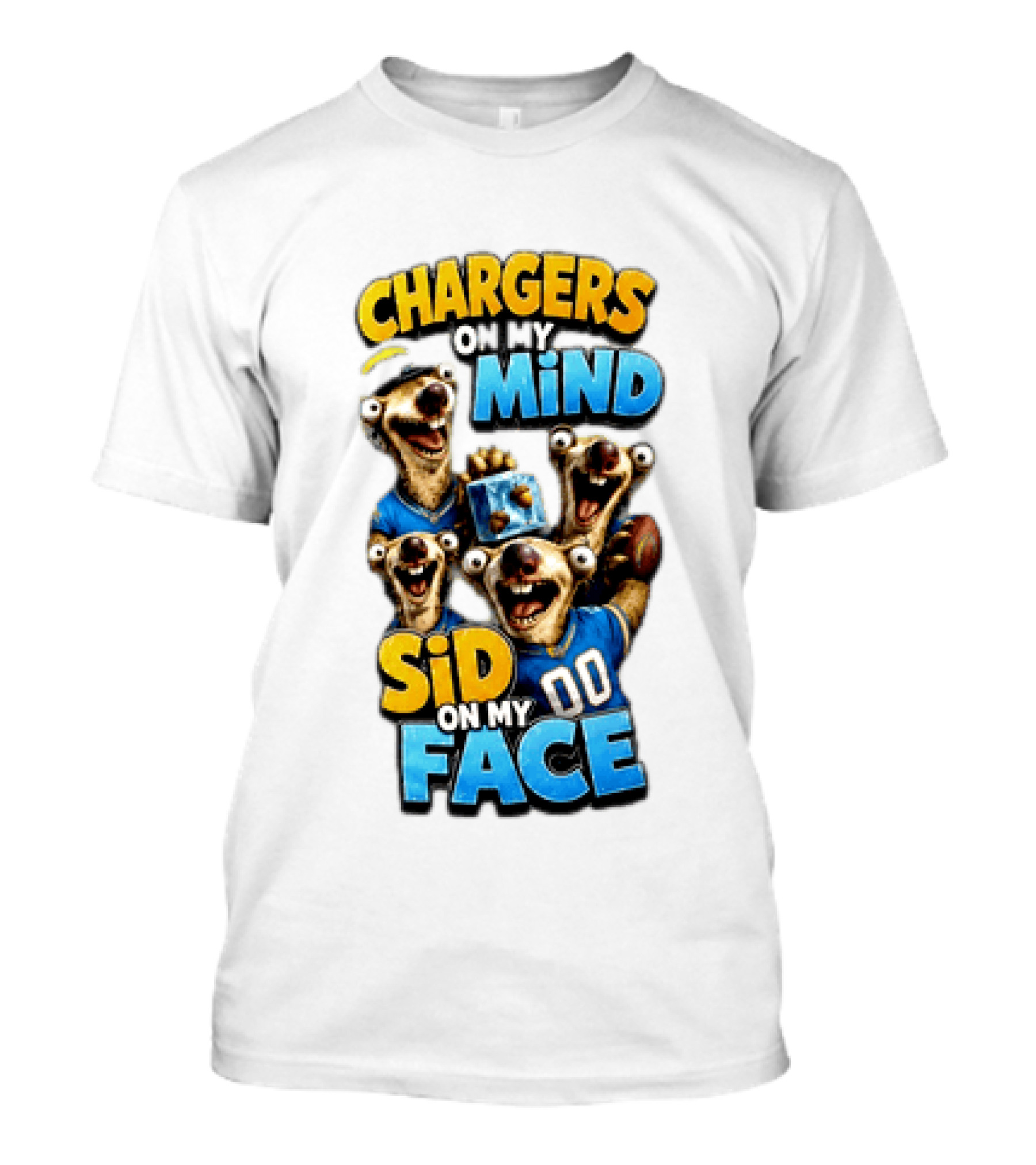 Los Angeles Chargers Sid On My Mind Football Fan Humor T-Shirt