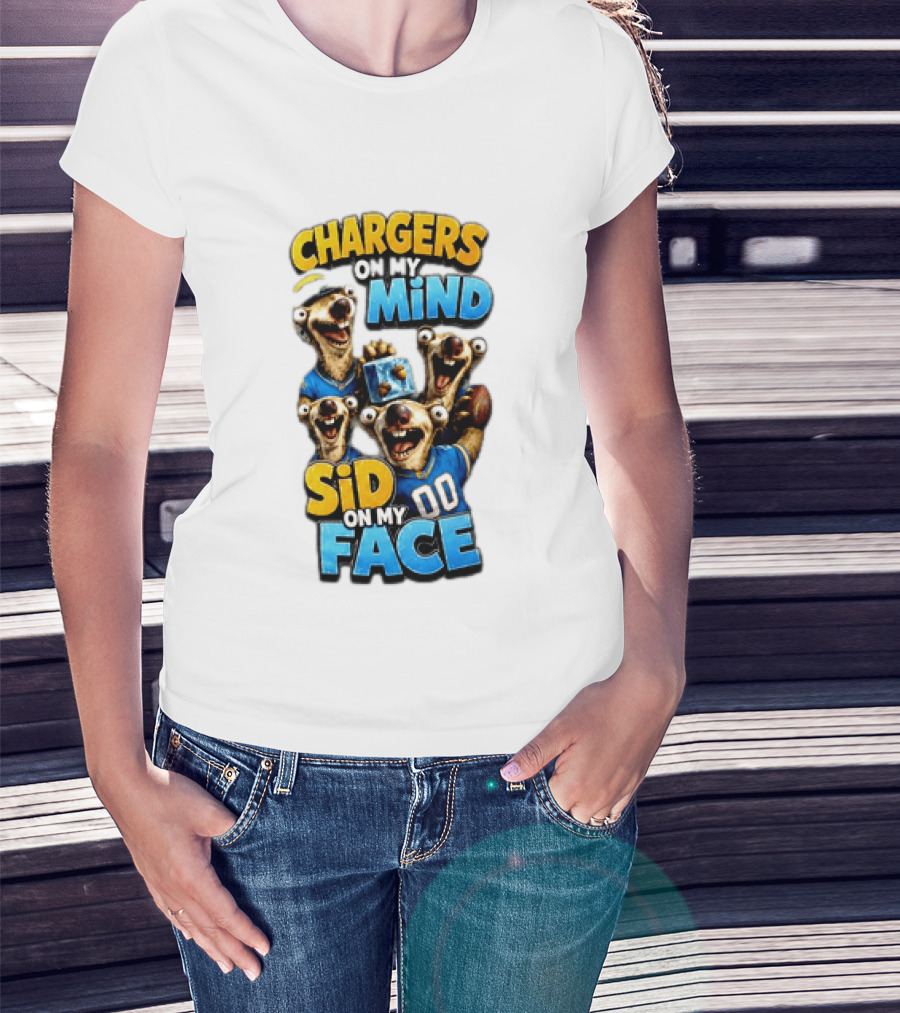 Los Angeles Chargers Sid On My Mind Football Fan Humor T-Shirt
