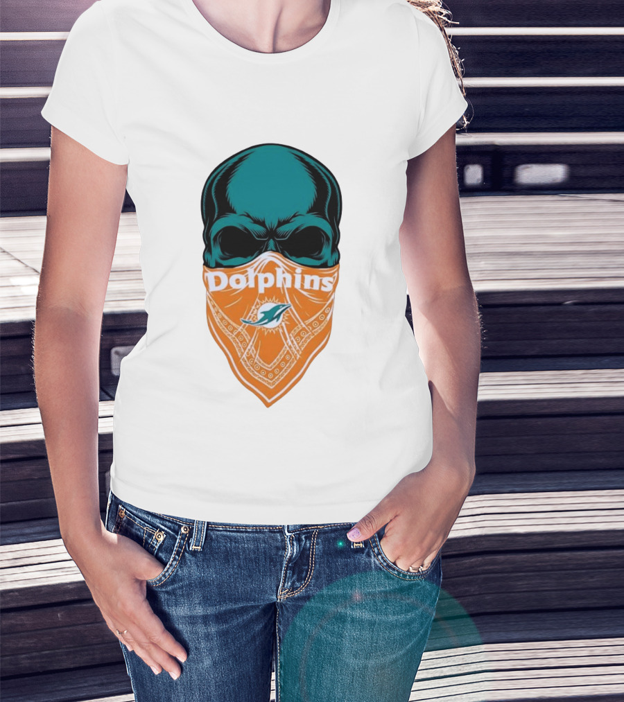 Miami Dolphins Skull Bandana With Team T-Shirt