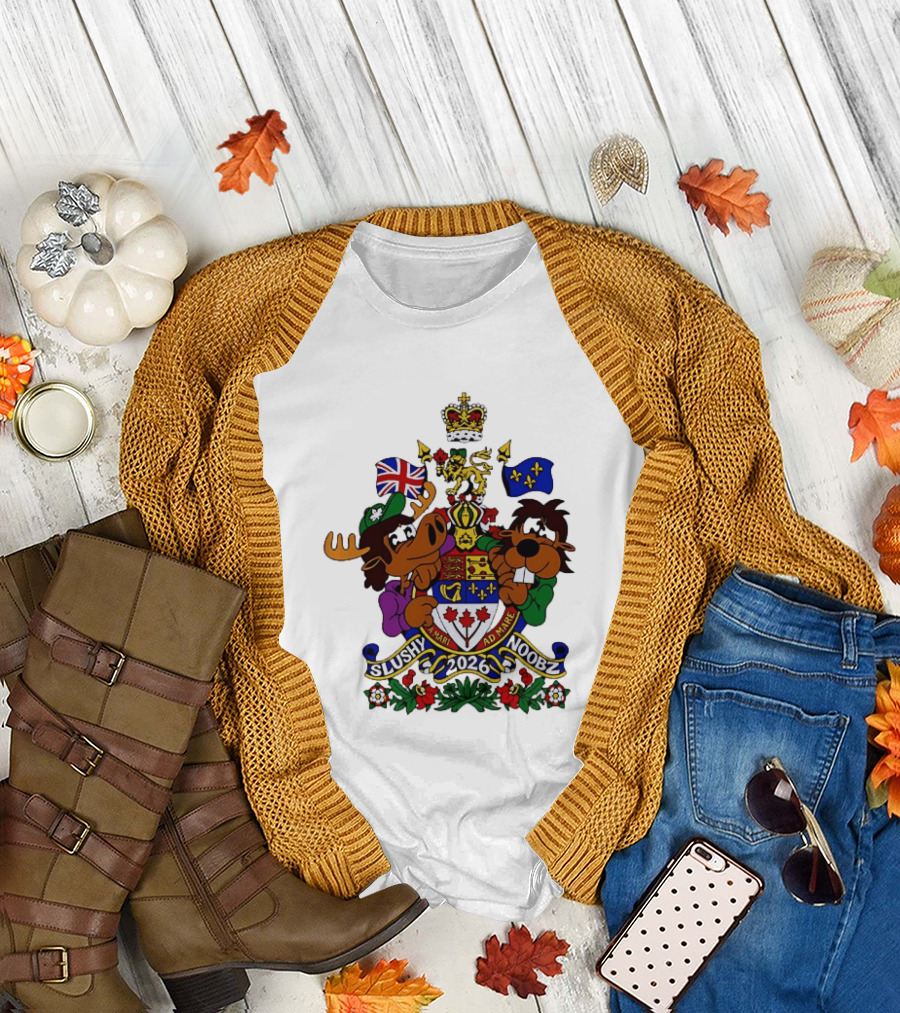 Slushy Noobz Canadian Crest Moose and Beaver 2026 T-Shirt