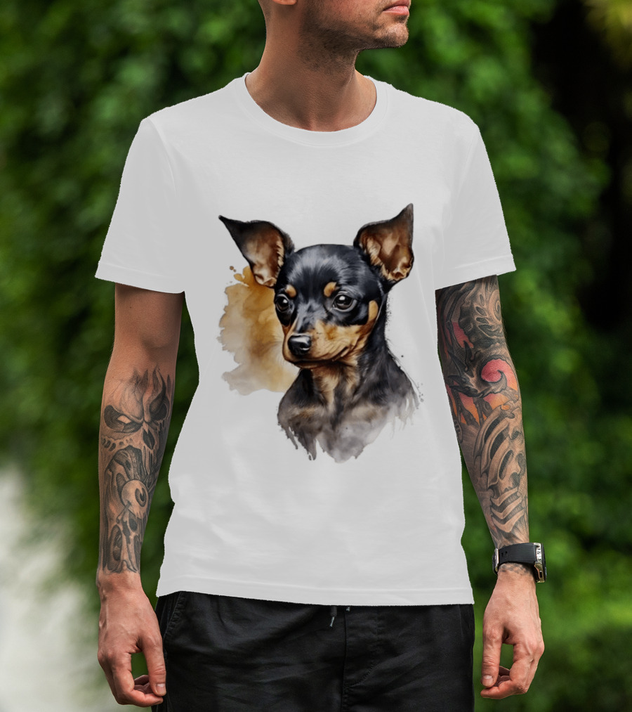 Miniature Pinscher Dog Watercolor T-Shirt