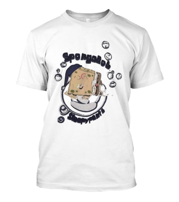SpongeBob SleepyPants Sleeping Cartoon Blue Cotton Soft T-Shirt