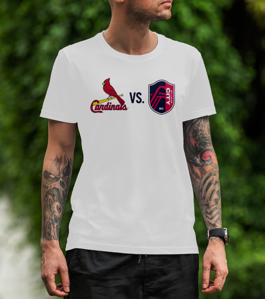 St Louis Cardinals Vs St Louis City SC Matchup T-Shirt