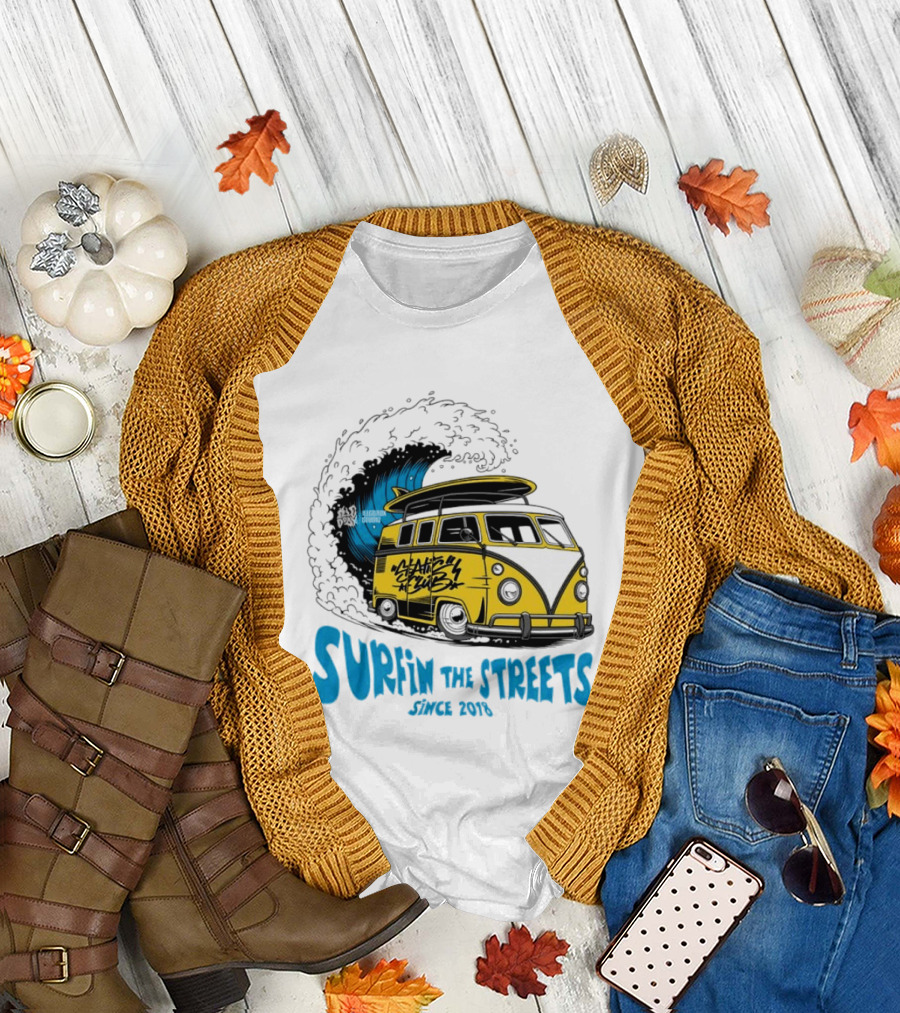 Static Club Volkswagen Bus Surfing Adventure Surfin The Streets Since 2018 T-Shirt