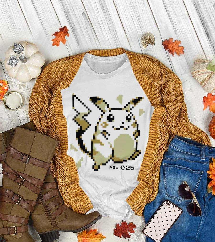 No 025 Pikachu Electricity Spark Pixel T-Shirt