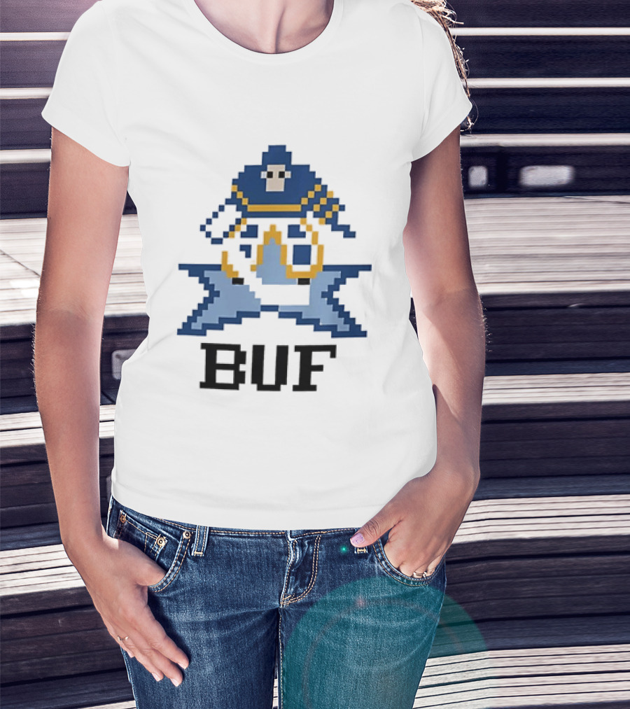 Pixelated Buffalo BUF Hockey Retro Game T-Shirt