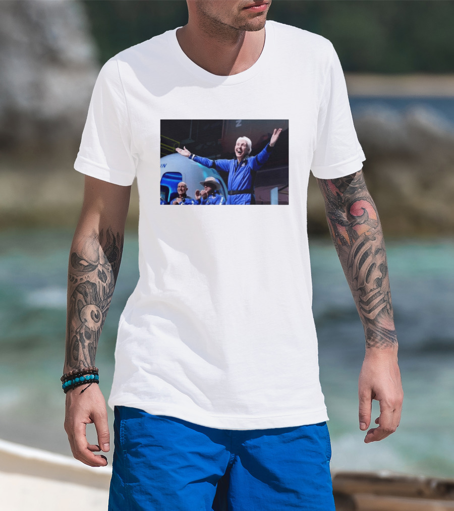 Wally Funk Age Record Space Travel Blue Origin Crew Celebration T-Shirt
