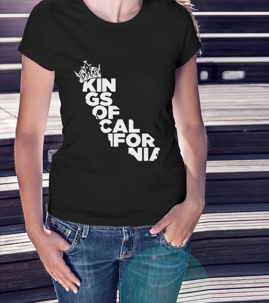 Kings Of California Crown Text Map T-Shirt