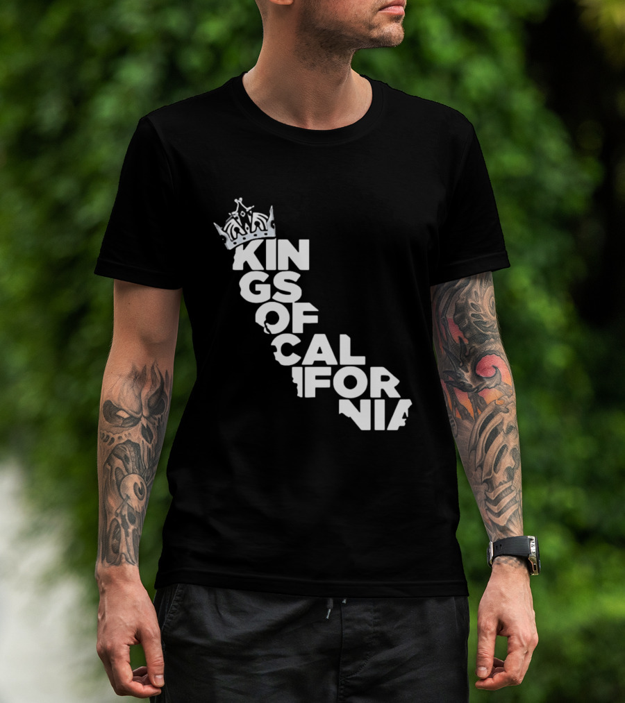 Kings Of California Crown Text Map T-Shirt