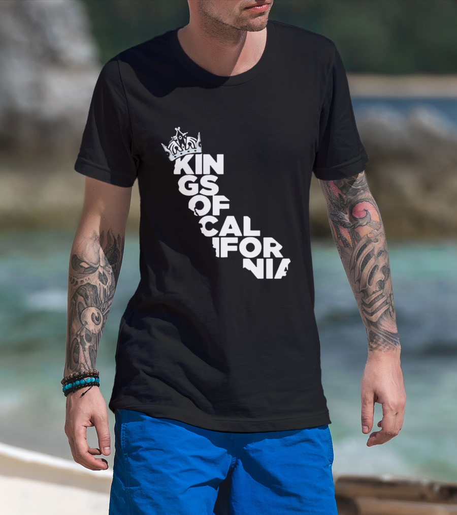 Kings Of California Crown Text Map T-Shirt