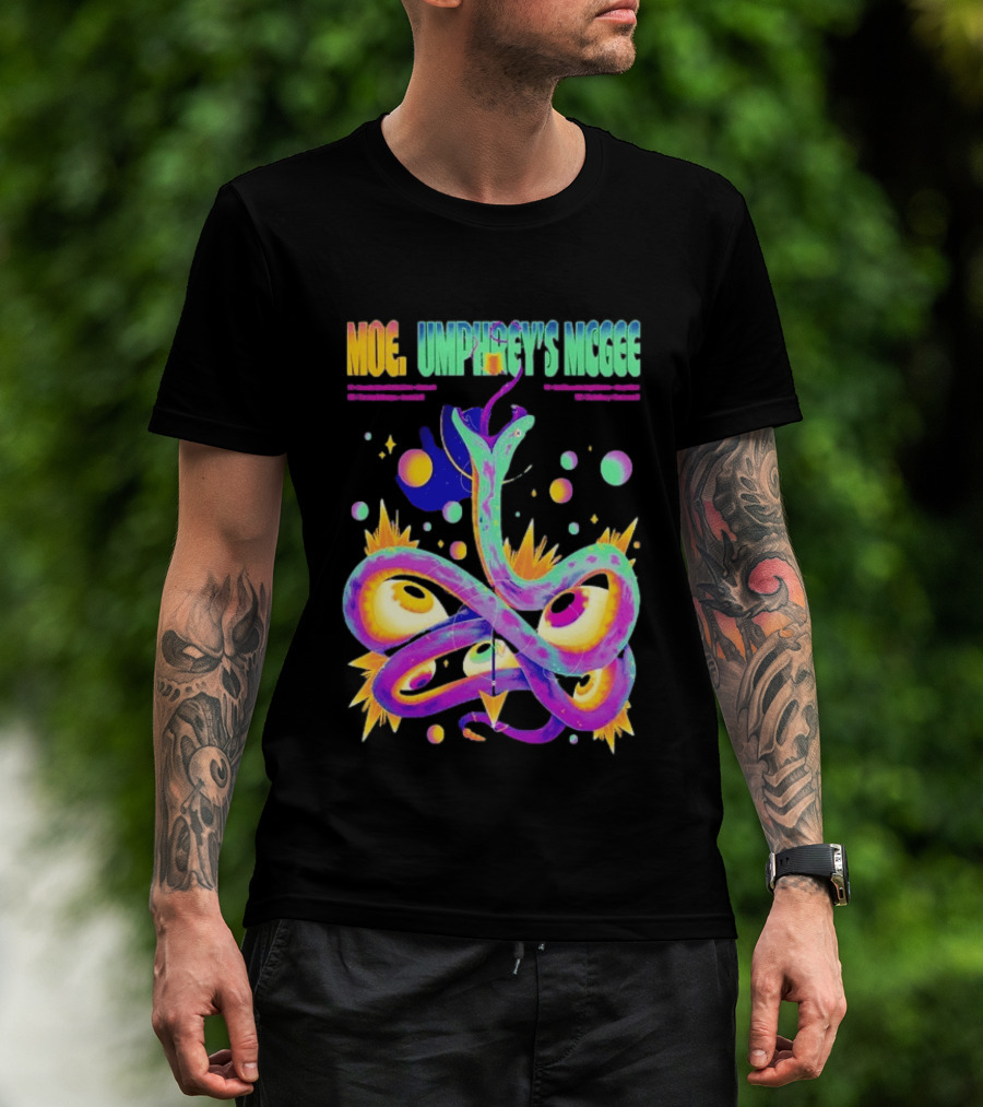 Moe. Umphrey's McGee July 2026 Tour Psychedelic Spiral T-Shirt