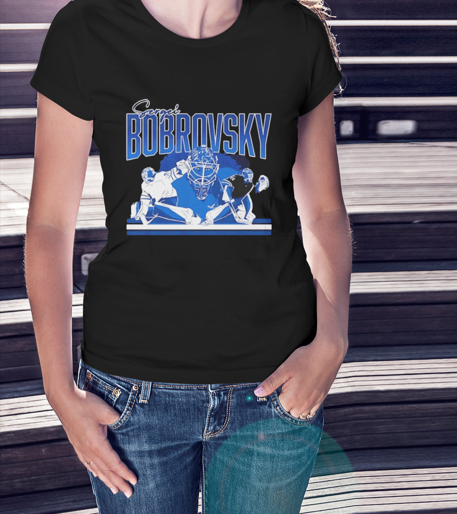 Sergei Bobrovsky Florida Panthers NHL Blue White Number 72 T-Shirt