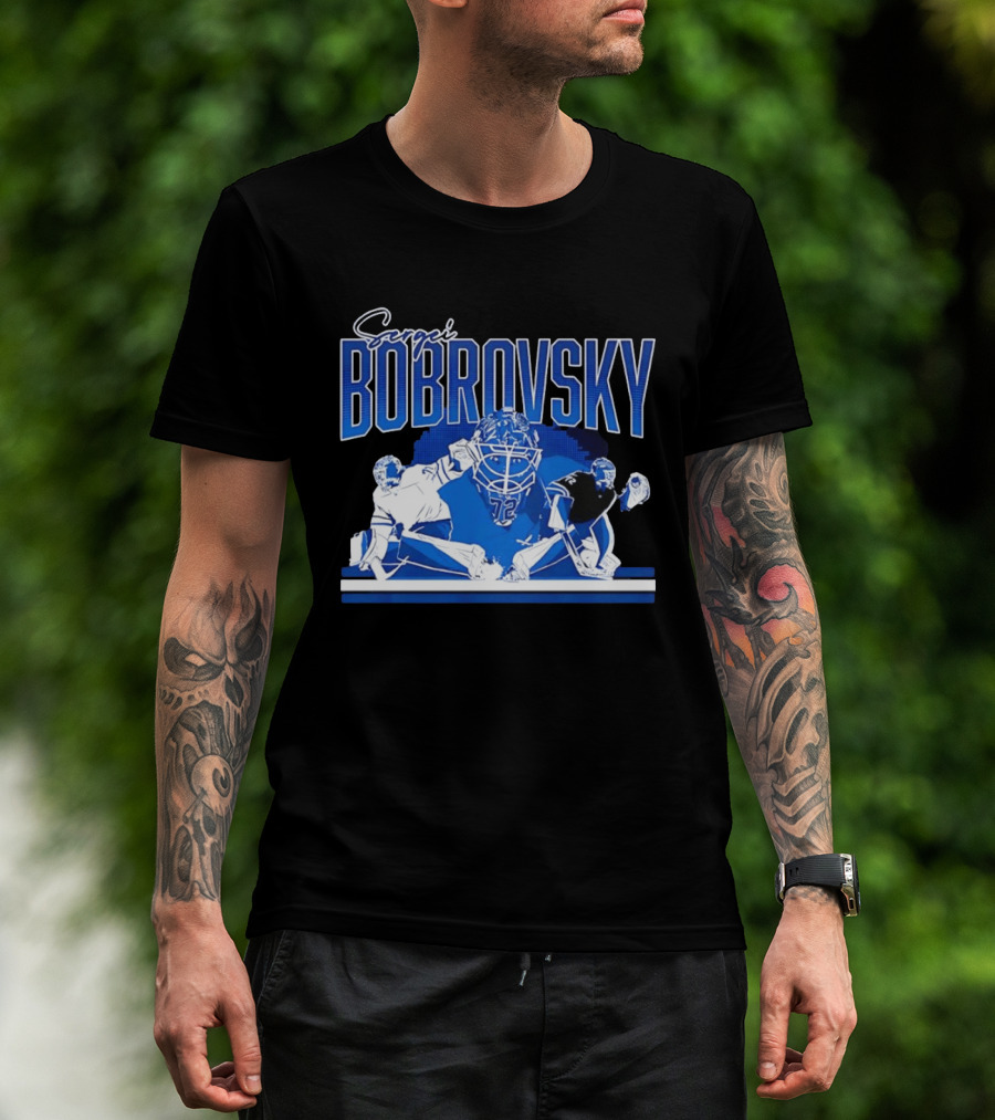 Sergei Bobrovsky Florida Panthers NHL Blue White Number 72 T-Shirt