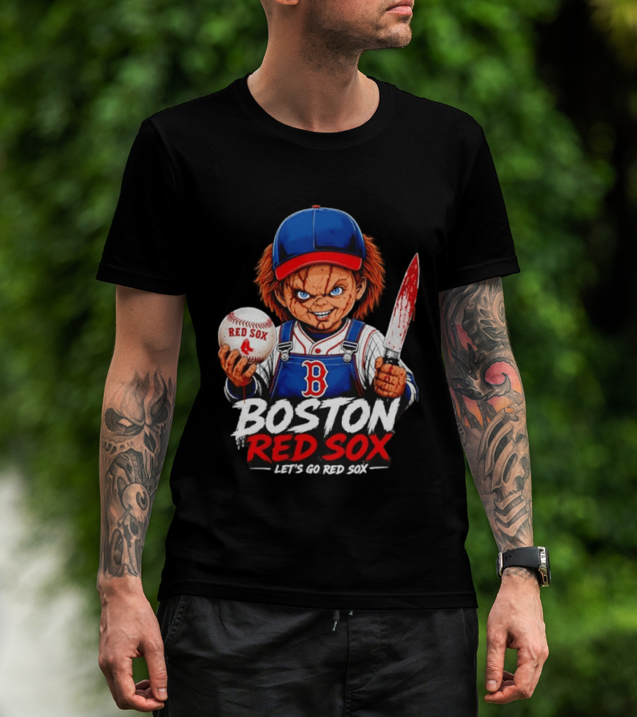 Boston Red Sox MLB Baseball Let's Go Red Sox Chucky T-Shirt