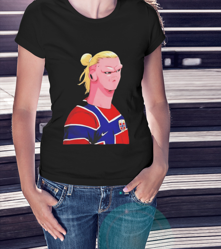 Erling Haaland Cartoon Norway National Football Team Norge T-Shirt
