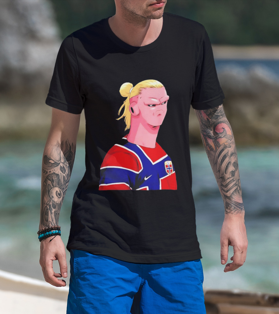 Erling Haaland Cartoon Norway National Football Team Norge T-Shirt