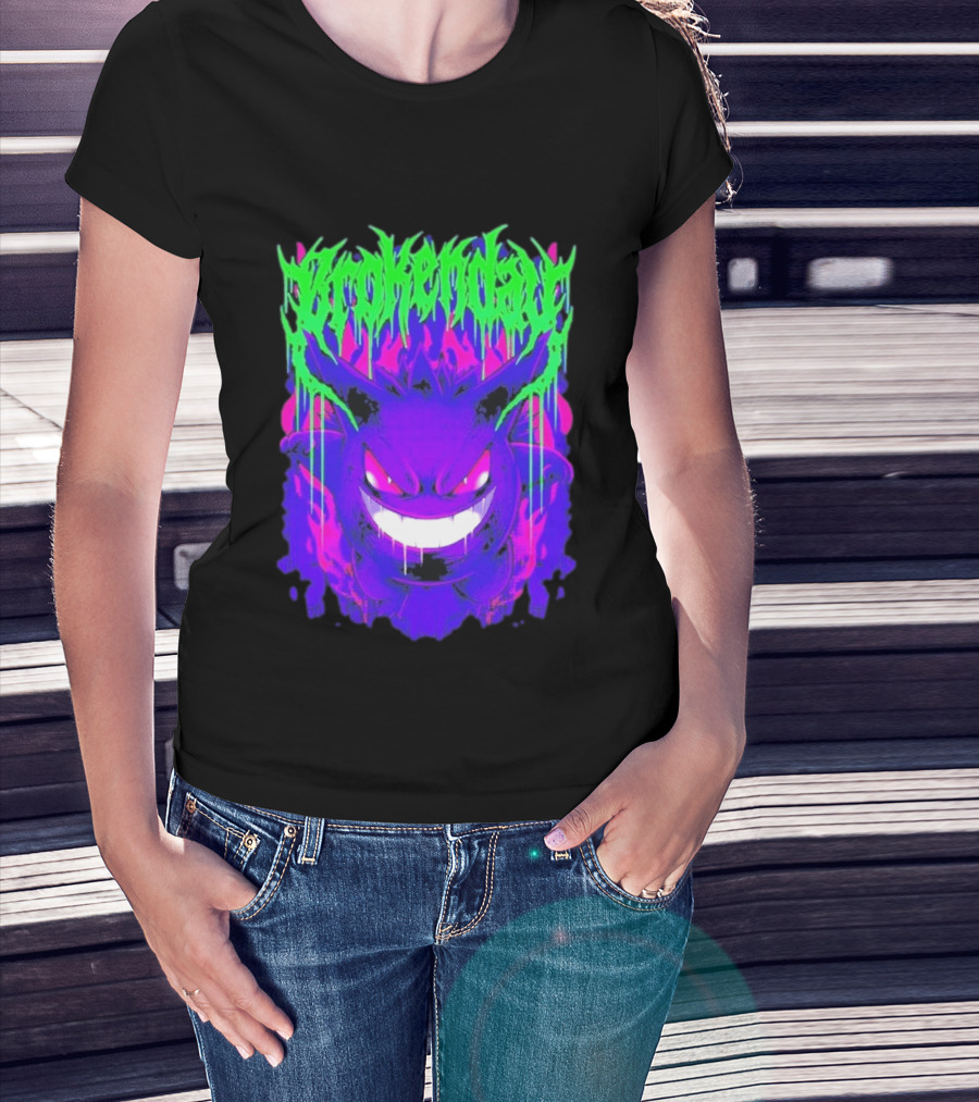 Brokenday Gengar Shadow Ball Bootleg Purple Neon T-Shirt