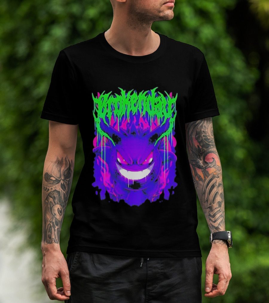 Brokenday Gengar Shadow Ball Bootleg Purple Neon T-Shirt