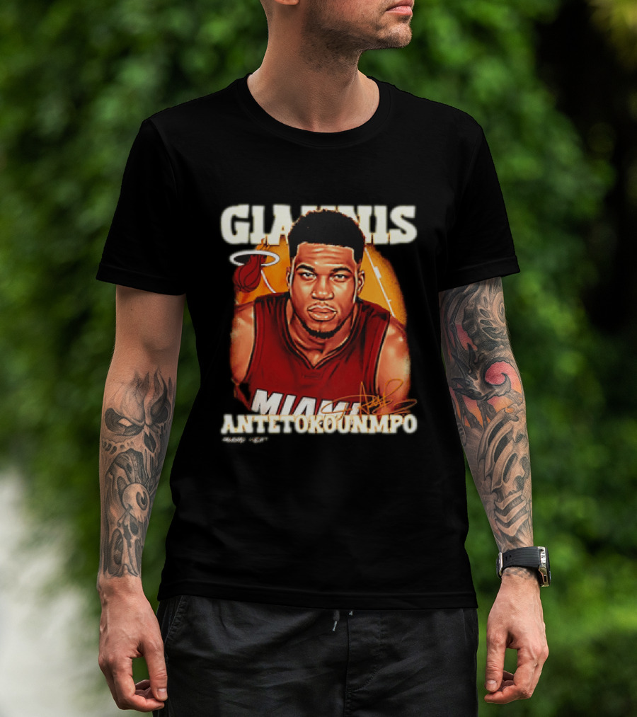 Giannis Antetokounmpo Miami Heat Airbrush T-Shirt